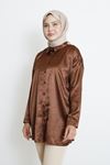 Saten Tunik-Kahve